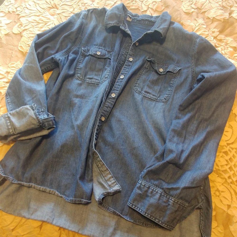 Hi lo denim shirt